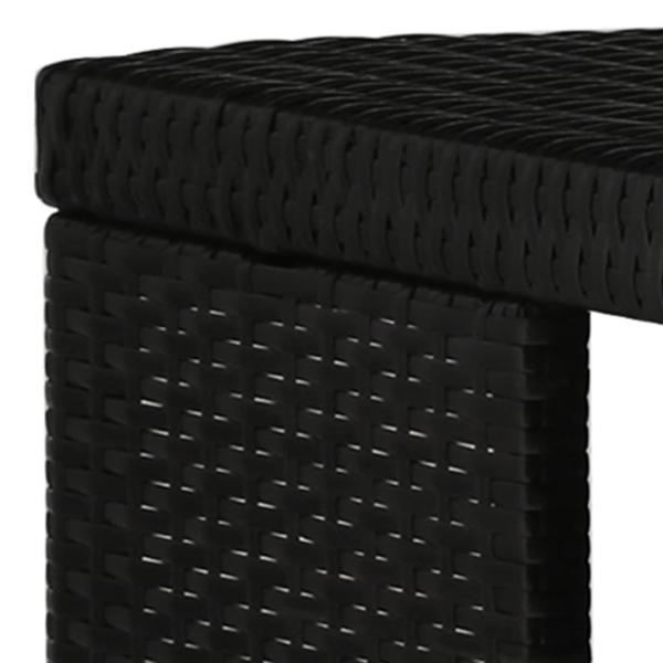 5-tlg. Gartenbar-Set mit Kissen Poly Rattan Schwarz