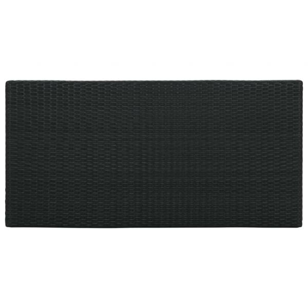 5-tlg. Gartenbar-Set mit Kissen Poly Rattan Schwarz