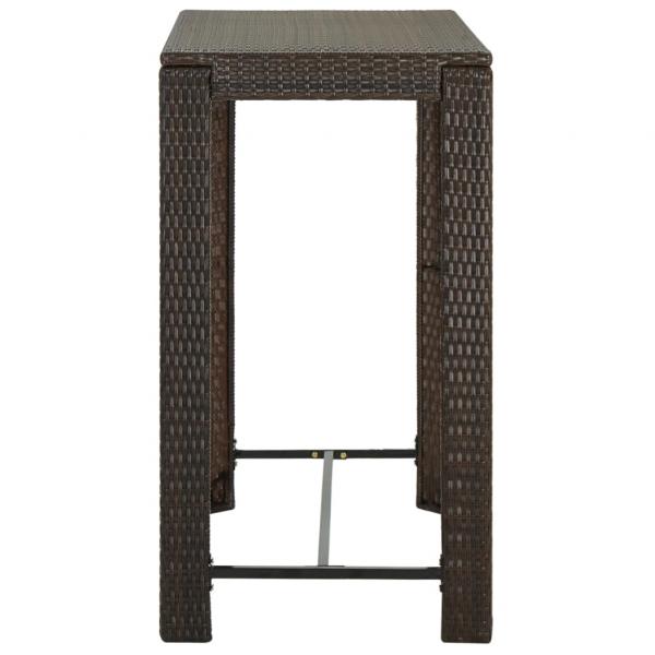 Garten-Bartisch Braun 100x60,5x110,5 cm Poly Rattan