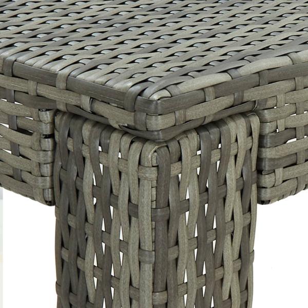 Garten-Bartisch Grau 100x60,5x110,5 cm Poly Rattan