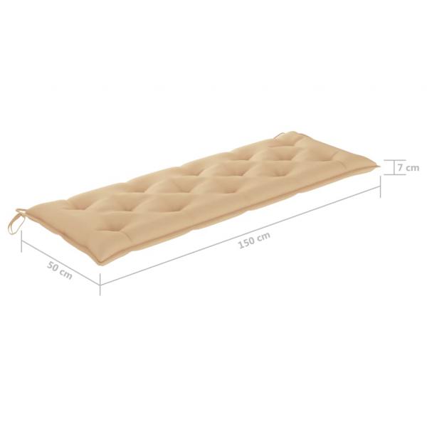 Gartenbank-Auflage Beige 150x50x7 cm Oxford-Gewebe