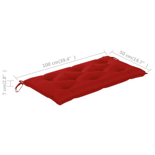 Gartenbank-Auflagen 2 Stk. Rot 100x50x7 cm Oxford-Gewebe