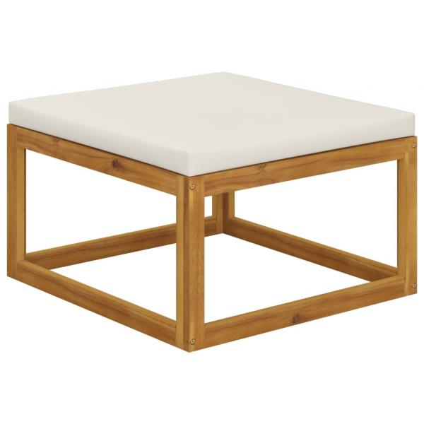 4-tlg. Garten-Lounge-Set mit Auflagen Creme Massivholz Akazie