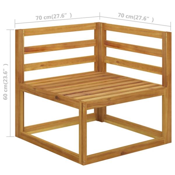 3-Sitzer-Gartensofa mit Auflage Akazie Massivholz