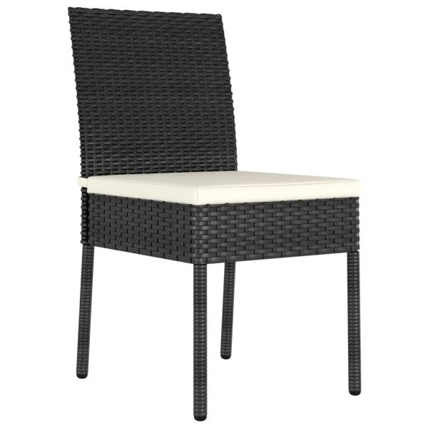 3-tlg. Garten-Essgruppe Poly Rattan Schwarz