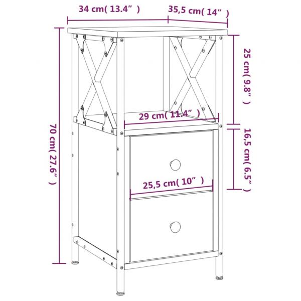 Nachttisch Sonoma-Eiche 34x35,5x70 cm Holzwerkstoff