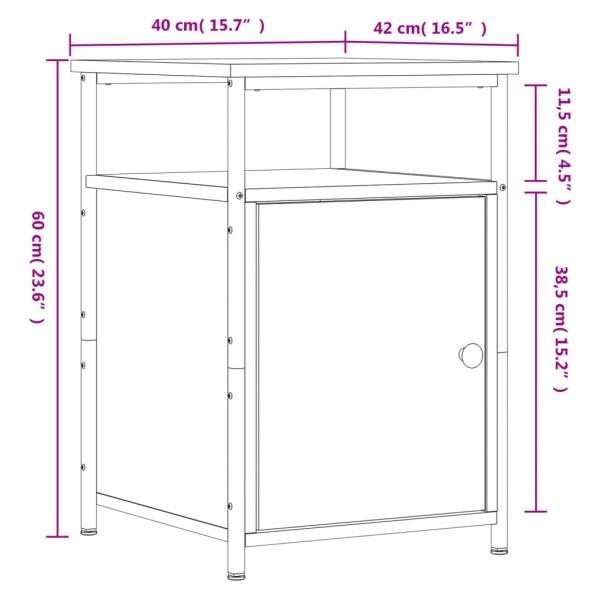 Nachttisch Grau Sonoma 40x42x60 cm Holzwerkstoff