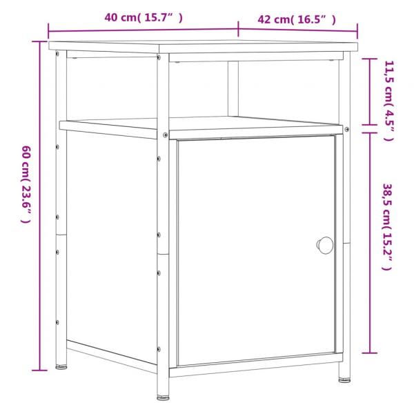 Nachttisch Braun Eichen-Optik 40x42x60 cm Holzwerkstoff