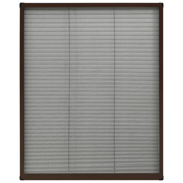 Insektenschutz-Plissee für Fenster Aluminium Braun 60x80 cm