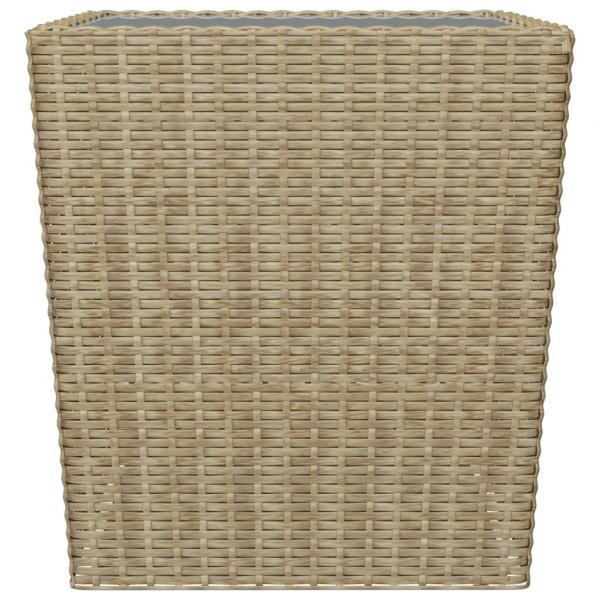 3-tlg. Bistro-Set Poly Rattan und Hartglas Beige 