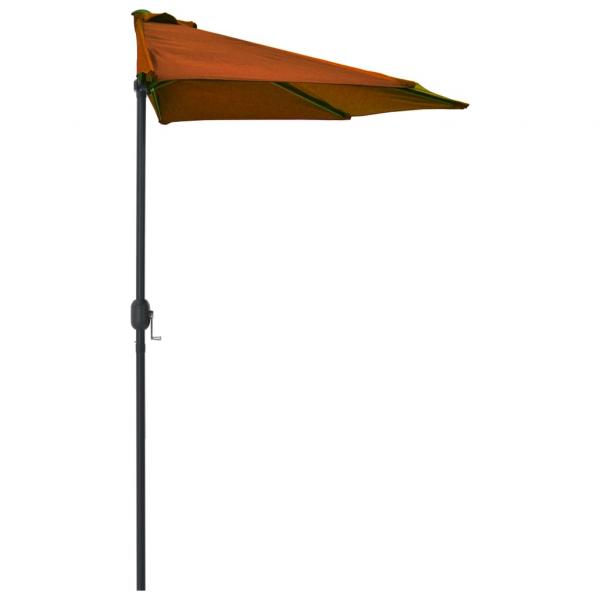 Balkon-Sonnenschirm Alu-Mast Terrakotta 270x144x222cm Halbrund