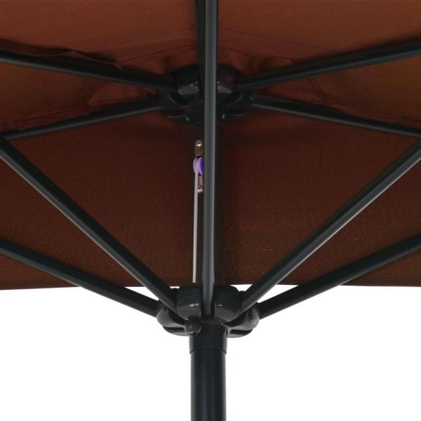 Balkon-Sonnenschirm Alu-Mast Terrakotta 270x144x222cm Halbrund