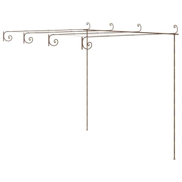 Garten-Pergola Antik-Braun 4x3x2,5 m Eisen