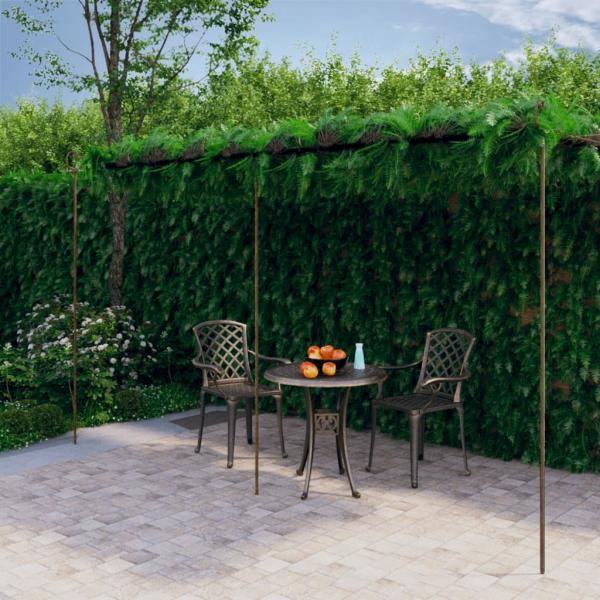 ARDEBO.de - Garten-Pergola Antik-Braun 6x3x2,5 m Eisen