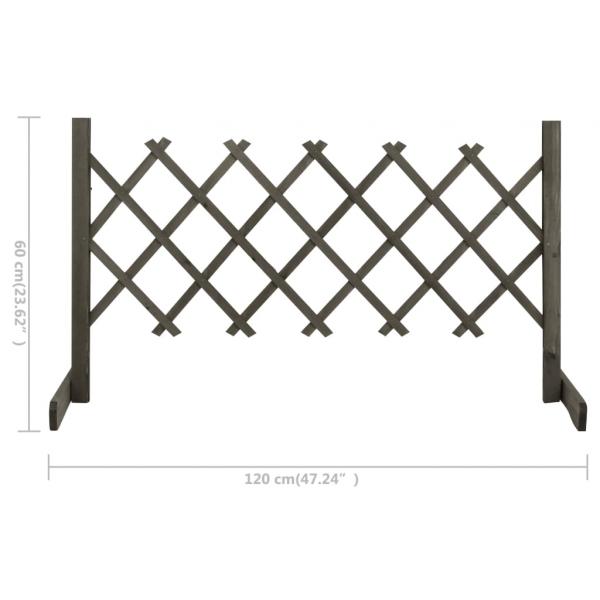 Garten-Rankzaun Grau 120x60 cm Massivholz Tanne