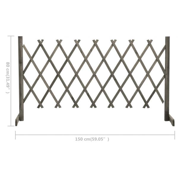 Garten-Rankzaun Grau 150x80 cm Massivholz Tanne