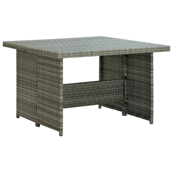 6-tlg. Garten-Lounge-Set mit Auflagen Poly Rattan Grau