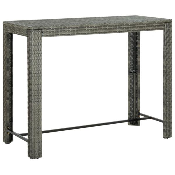 ARDEBO.de - Garten-Bartisch Grau 140,5x60,5x110,5 cm Poly Rattan