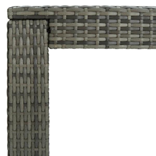 Garten-Bartisch Grau 140,5x60,5x110,5 cm Poly Rattan