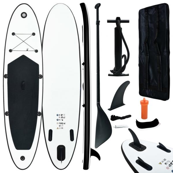 ARDEBO.de - SUP-Board-Set Aufblasbar Schwarz und Weiß