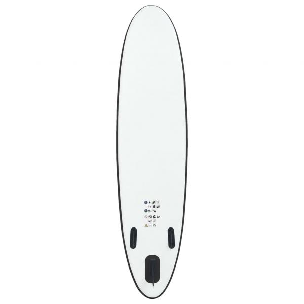 SUP-Board-Set Aufblasbar Schwarz und Weiß