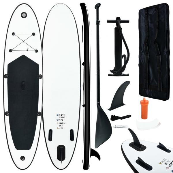 ARDEBO.de - Aufblasbares Stand Up Paddle Board Set Schwarz und Weiß