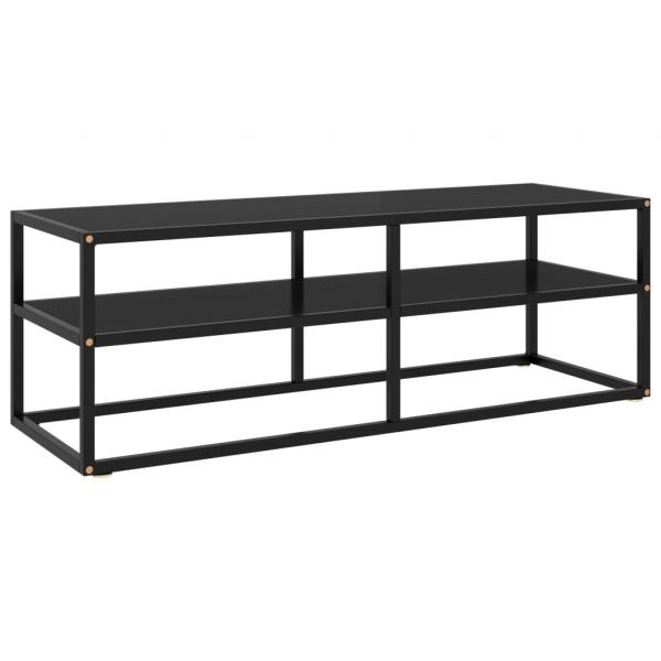 ARDEBO.de - TV-Schrank Schwarz mit Schwarzem Hartglas 120x40x40 cm