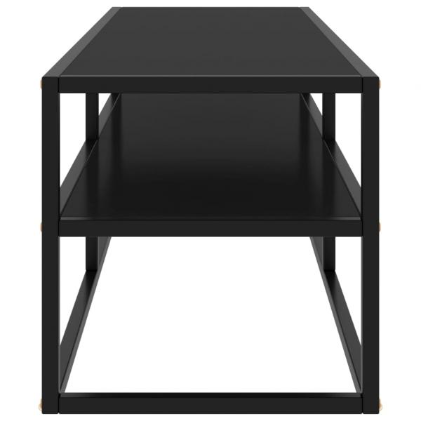 TV-Schrank Schwarz mit Schwarzem Hartglas 120x40x40 cm