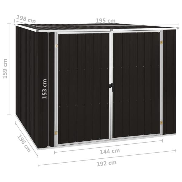 Gerätehaus Braun 195x198x159 cm Verzinkter Stahl