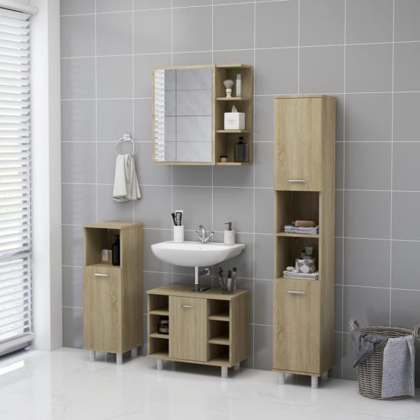 Bad-Spiegelschrank Sonoma-Eiche 62,5x20,5x64 cm Holzwerkstoff