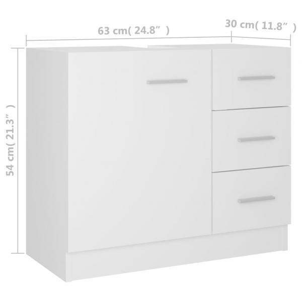 Waschbeckenunterschrank Weiß 63x30x54 cm Holzwerkstoff