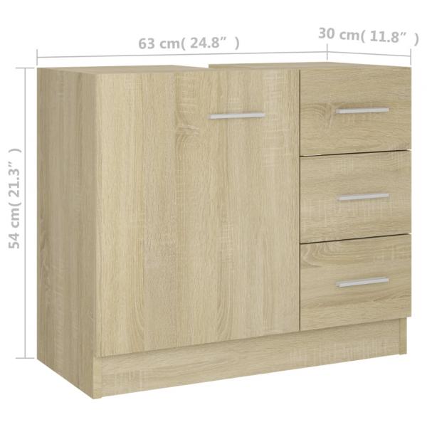 Waschbeckenunterschrank Sonoma-Eiche 63x30x54 cm Holzwerkstoff