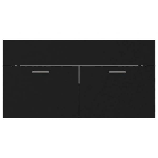 Waschbeckenunterschrank Schwarz 90x38,5x46 cm Holzwerkstoff