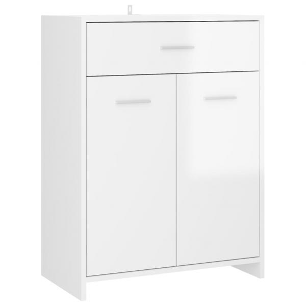 Badezimmerschrank Hochglanz-Weiß 60x33x80 cm Holzwerkstoff