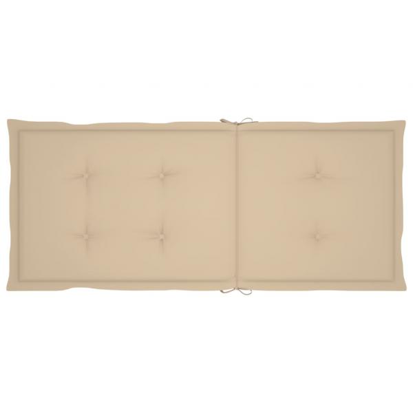 Gartenstuhlauflagen für Hochlehner 6Stk. Beige 120x50x3cm Stoff