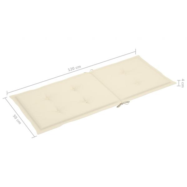 Gartenstuhlauflagen für Hochlehner 6Stk. Creme 120x50x3cm Stoff