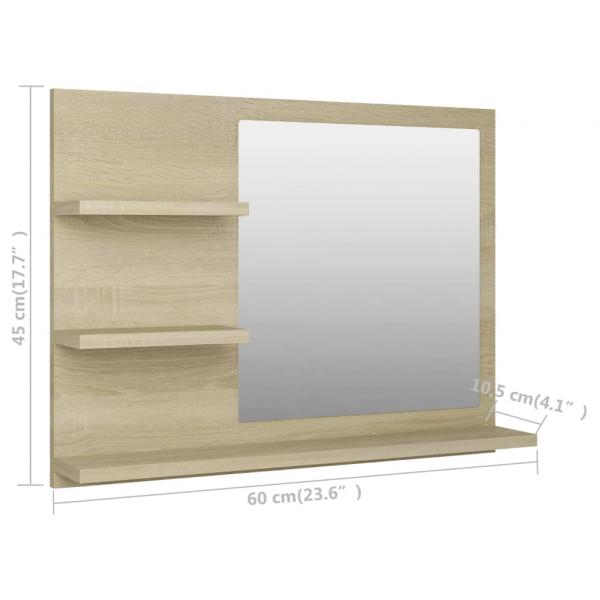 Badspiegel Sonoma-Eiche 60x10,5x45 cm Holzwerkstoff