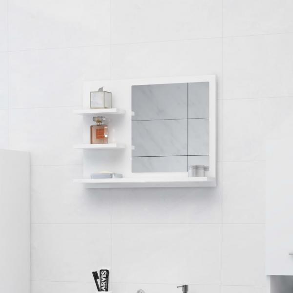 ARDEBO.de - Badspiegel Hochglanz-Weiß 60x10,5x45 cm Holzwerkstoff