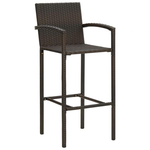 Barhocker 2 Stk. Braun Poly Rattan