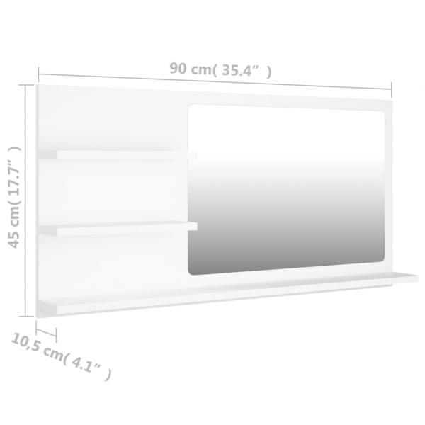 Badspiegel Weiß 90x10,5x45 cm Holzwerkstoff