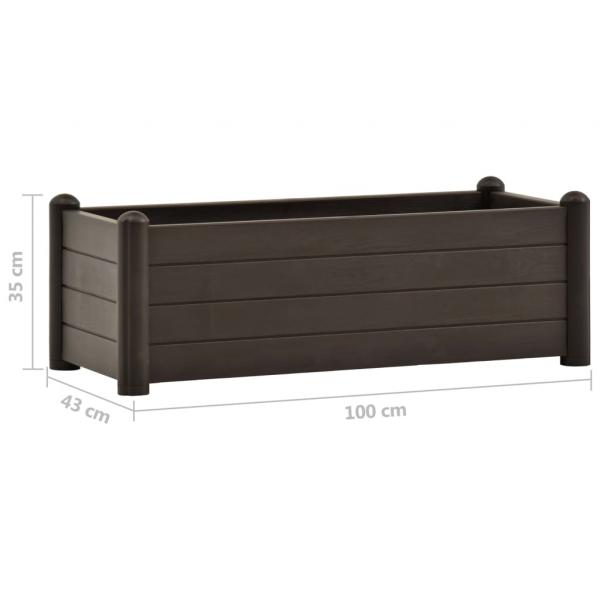 Garten-Hochbeet PP Mokka 100x43x35 cm