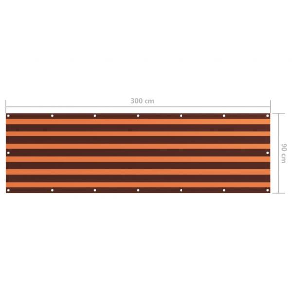 Balkon-Sichtschutz Orange und Braun 90x300 cm Oxford-Gewebe