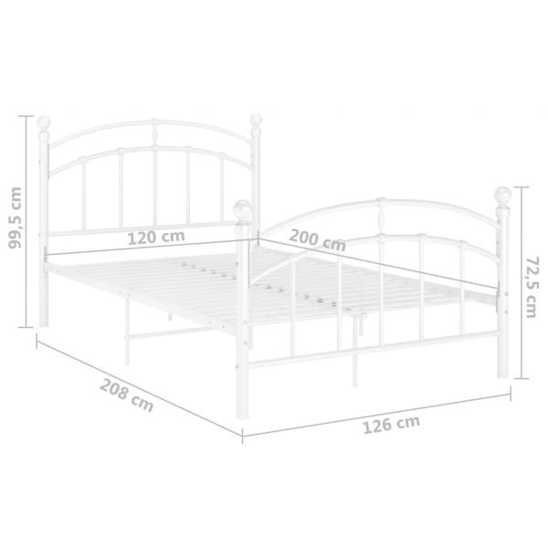 Bettgestell Weiß Metall 120x200 cm