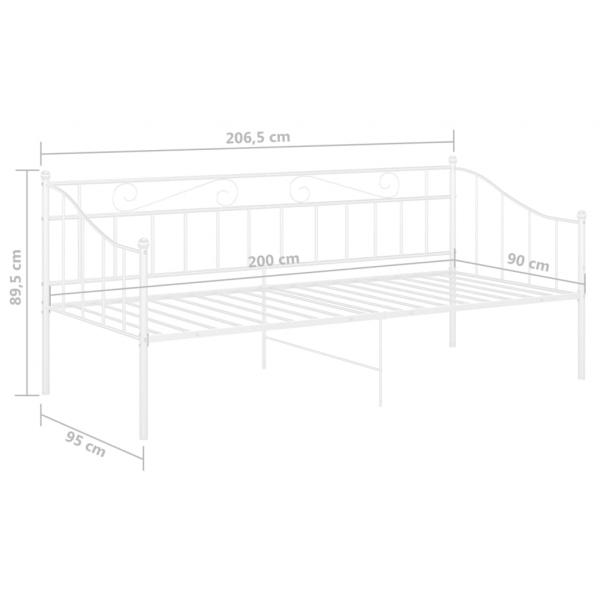 Schlafsofa Bettgestell Weiß Metall 90x200 cm