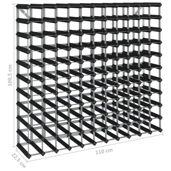 Weinregal für 120 Flaschen Schwarz Massivholz Kiefer