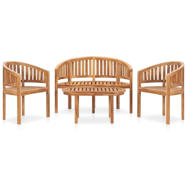 ARDEBO.de - 4-tlg. Garten-Lounge-Set Massivholz Teak