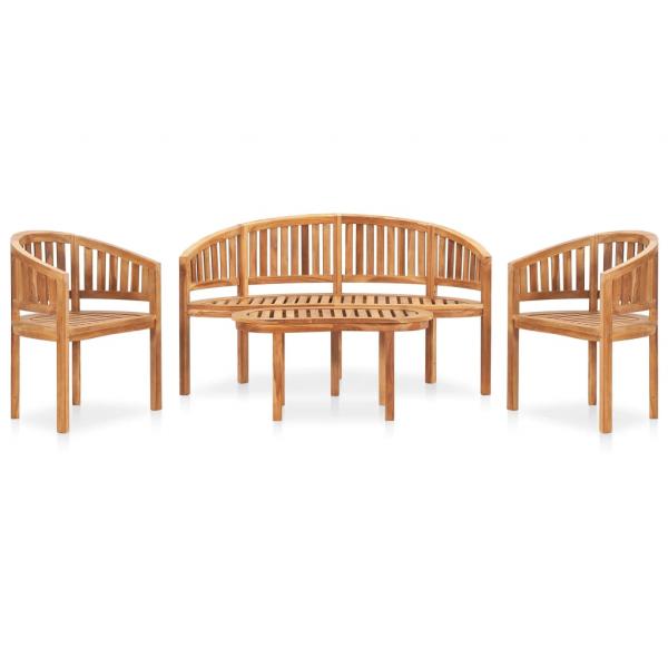 ARDEBO.de - 4-tlg. Garten-Lounge-Set Massivholz Teak