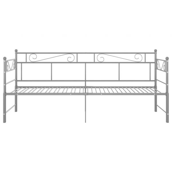 Tagesbett Ausziehbar Grau Metall 90x200 cm