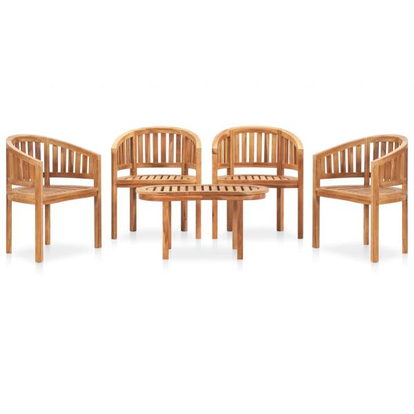 ARDEBO.de - 5-tlg. Garten-Lounge-Set Massivholz Teak