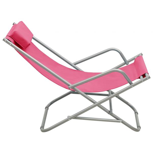 Schaukelstühle 2 Stk. Stahl Rosa 